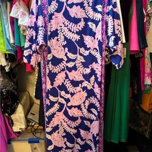 Lilly Pulitzer Blue and Pink Maxi Dress VGUC